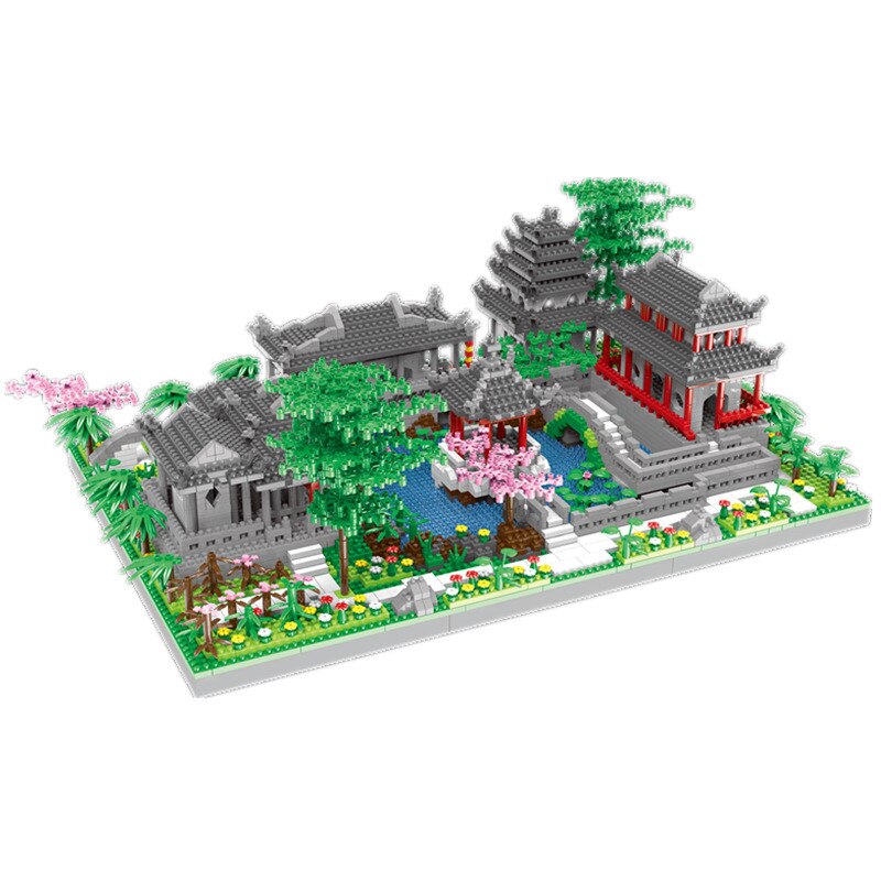 Ancient Pagoda Village with Lake Nano Building Blocks - Kawaiies - Adorable - Cute - Plushies - Plush - Kawaii