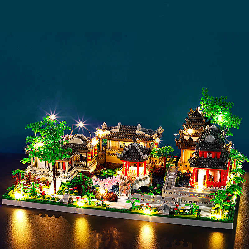 Ancient Pagoda Village with Lake Nano Building Blocks - Kawaiies - Adorable - Cute - Plushies - Plush - Kawaii