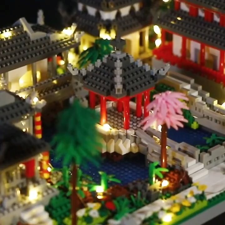 Ancient Pagoda Village with Lake Nano Building Blocks - Kawaiies - Adorable - Cute - Plushies - Plush - Kawaii