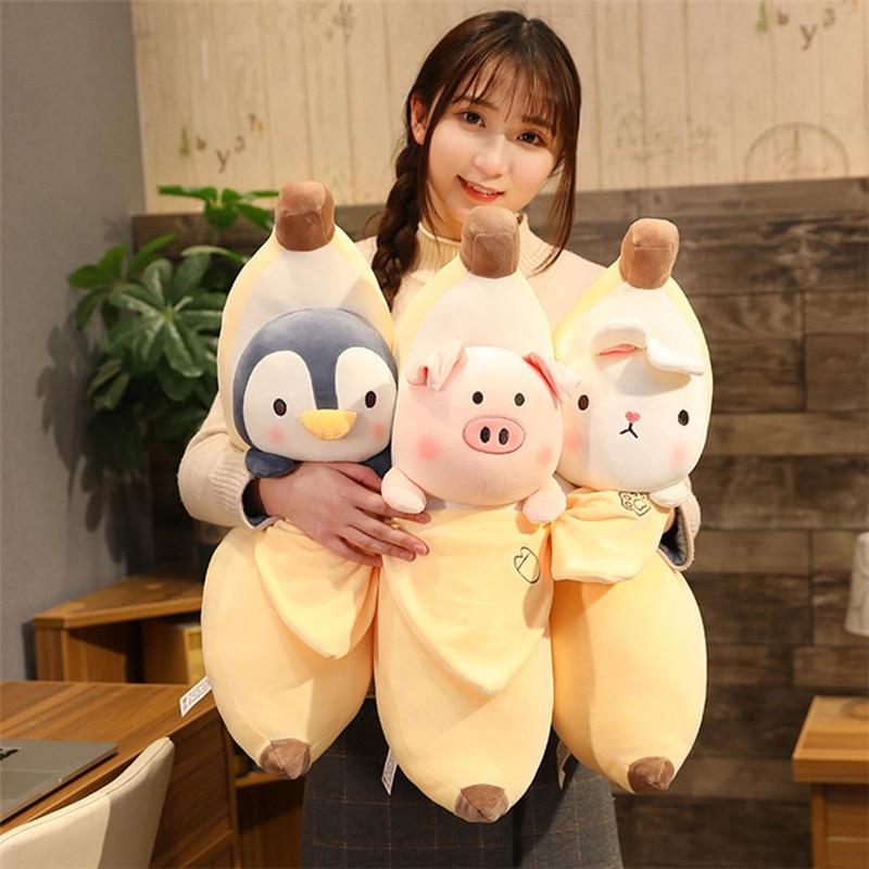 Animals Hiding in Banana Plushies - Kawaiies - Adorable - Cute - Plushies - Plush - Kawaii