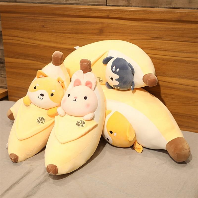 Animals Hiding in Banana Plushies - Kawaiies - Adorable - Cute - Plushies - Plush - Kawaii
