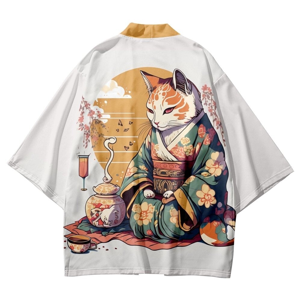 Anime Cat in Kimono Unisex Kimono Collection – Kawaiies