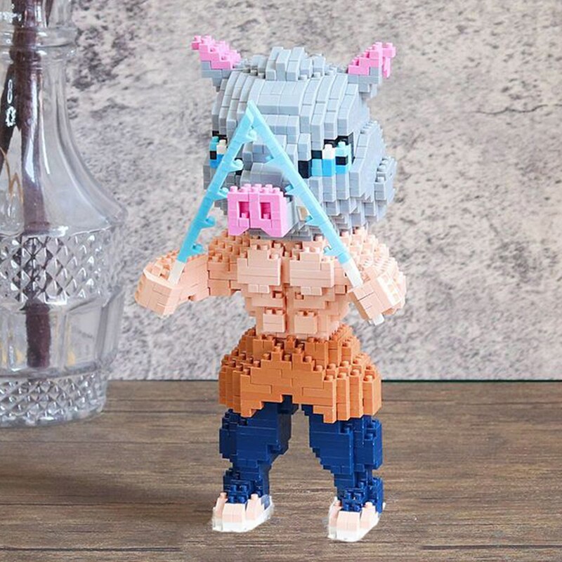 Anime Demon Slayer Inosuke Standing Boar Warrior Nano Building Blocks - Kawaiies - Adorable - Cute - Plushies - Plush - Kawaii