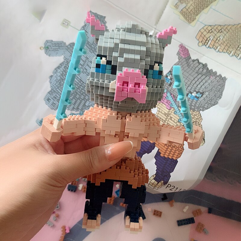 Anime Demon Slayer Inosuke Standing Boar Warrior Nano Building Blocks - Kawaiies - Adorable - Cute - Plushies - Plush - Kawaii