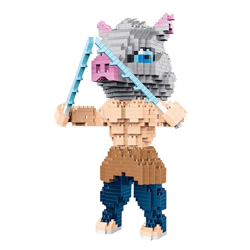 Anime Demon Slayer Inosuke Standing Boar Warrior Nano Building Blocks - Kawaiies - Adorable - Cute - Plushies - Plush - Kawaii