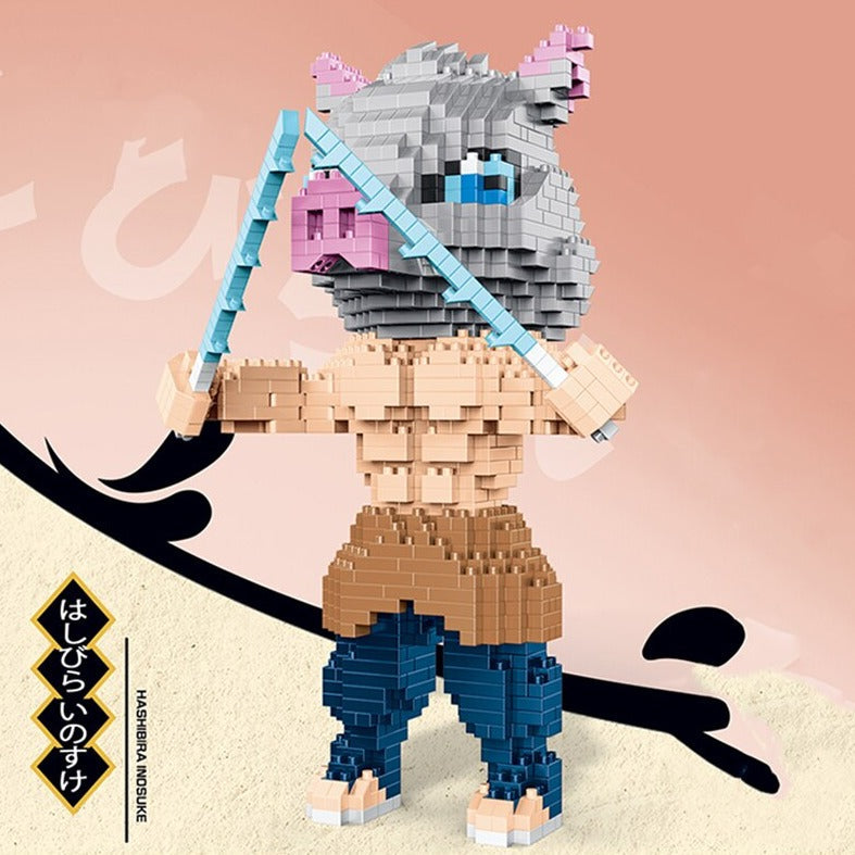 Anime Demon Slayer Inosuke Standing Boar Warrior Nano Building Blocks - Kawaiies - Adorable - Cute - Plushies - Plush - Kawaii