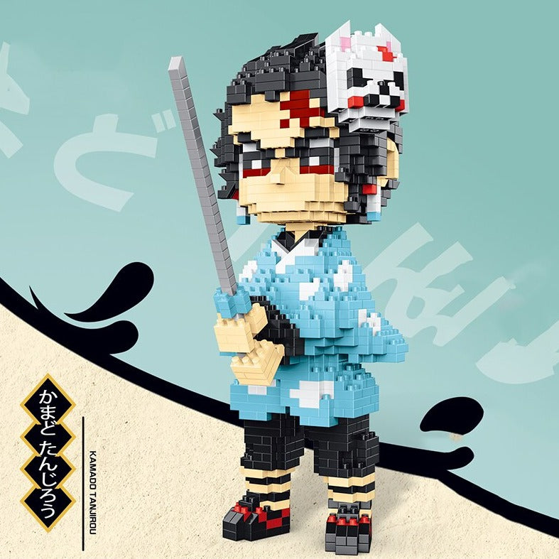 Anime Demon Slayer Kamado Tanjirou Training Fox Mask Nano Building Blocks - Kawaiies - Adorable - Cute - Plushies - Plush - Kawaii