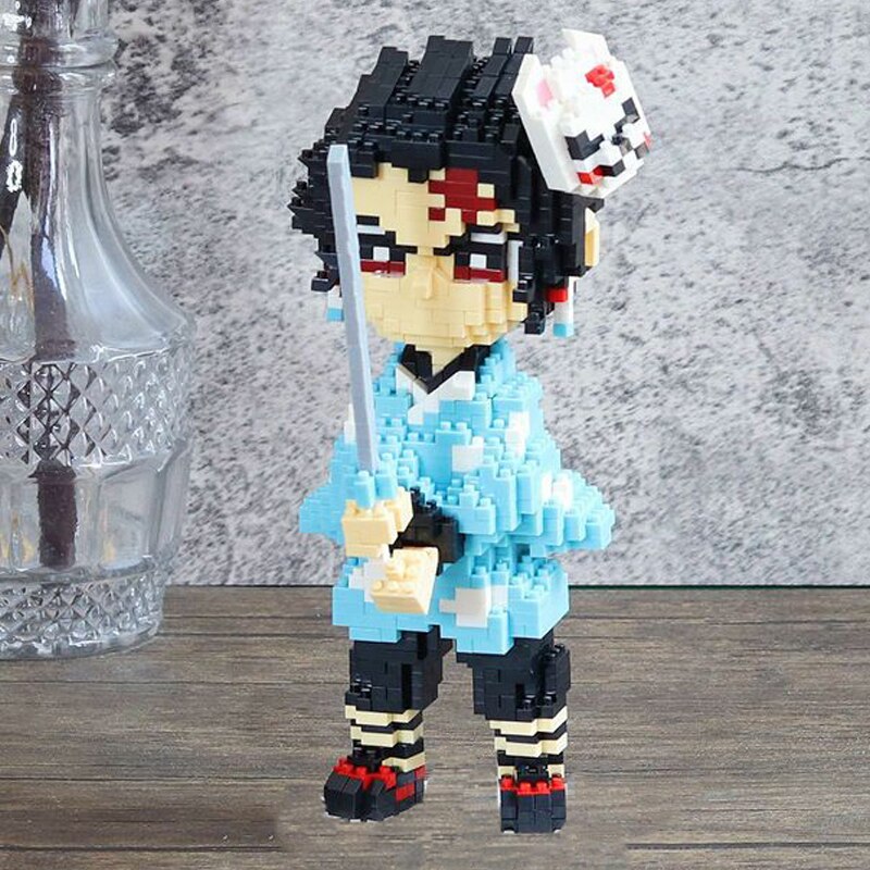 Anime Demon Slayer Kamado Tanjirou Training Fox Mask Nano Building Blocks - Kawaiies - Adorable - Cute - Plushies - Plush - Kawaii