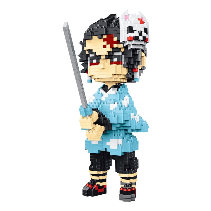 Anime Demon Slayer Kamado Tanjirou Training Fox Mask Nano Building Blocks - Kawaiies - Adorable - Cute - Plushies - Plush - Kawaii