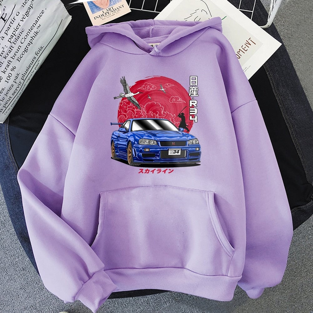 kawaiies-softtoys-plushies-kawaii-plush-Anime Initial D Hooded Sweatshirt Apparel Purple S 