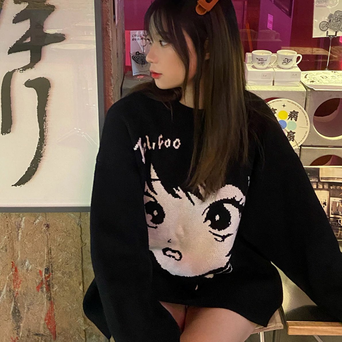 Billie Eilish Mens Anime Pose Long Sleeved TShirt  Fruugo IN