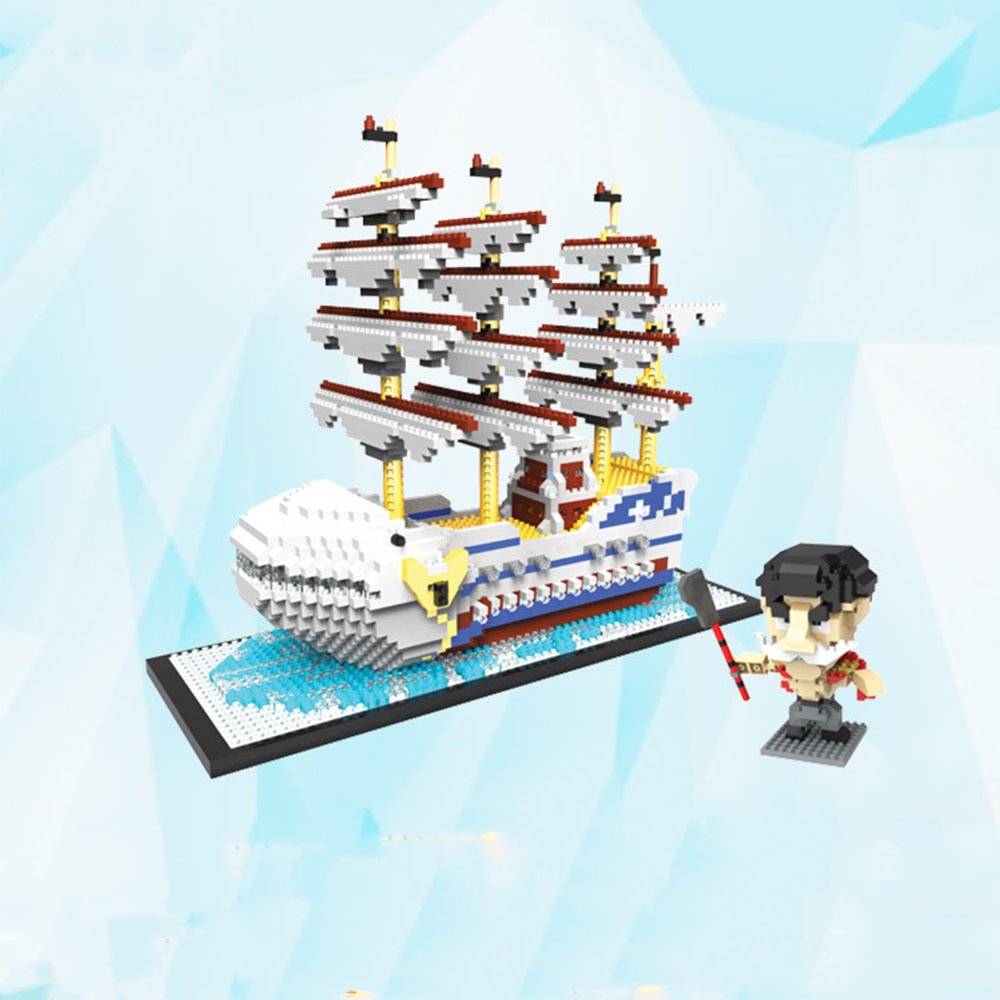 HI-REEKE One Piece Anime Pirate Ship Building Blocks Set, Thousand
