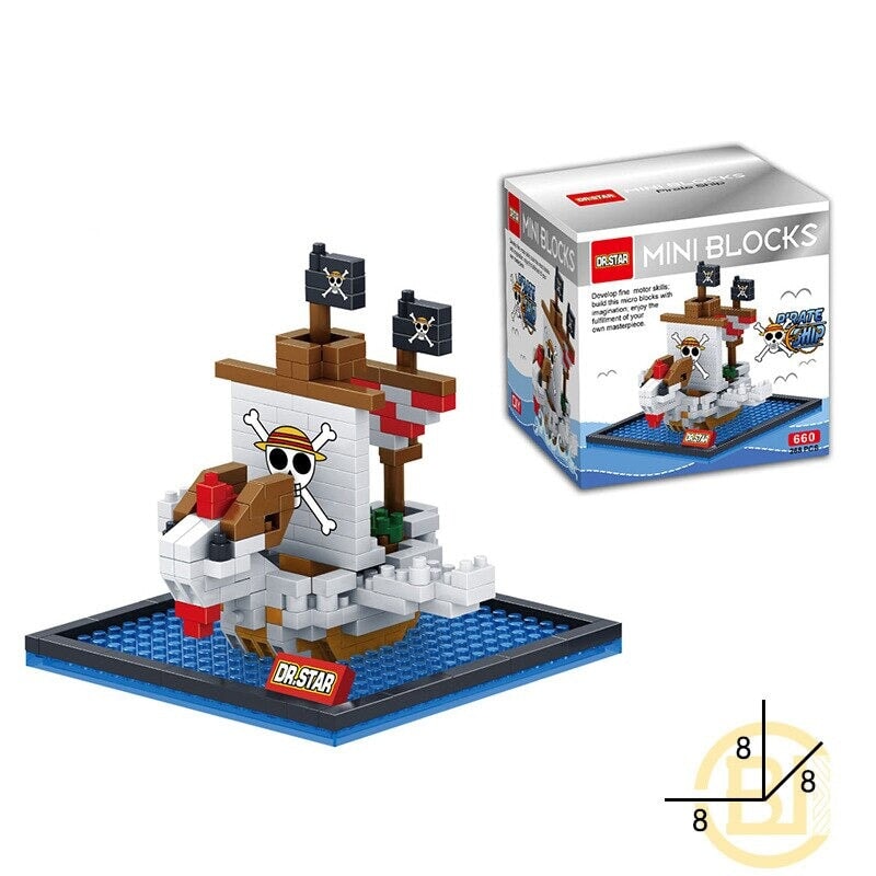 kawaiies-softtoys-plushies-kawaii-plush-Anime One Piece Pirate Ships Nano Building Blocks Collection Build it 12 With box 