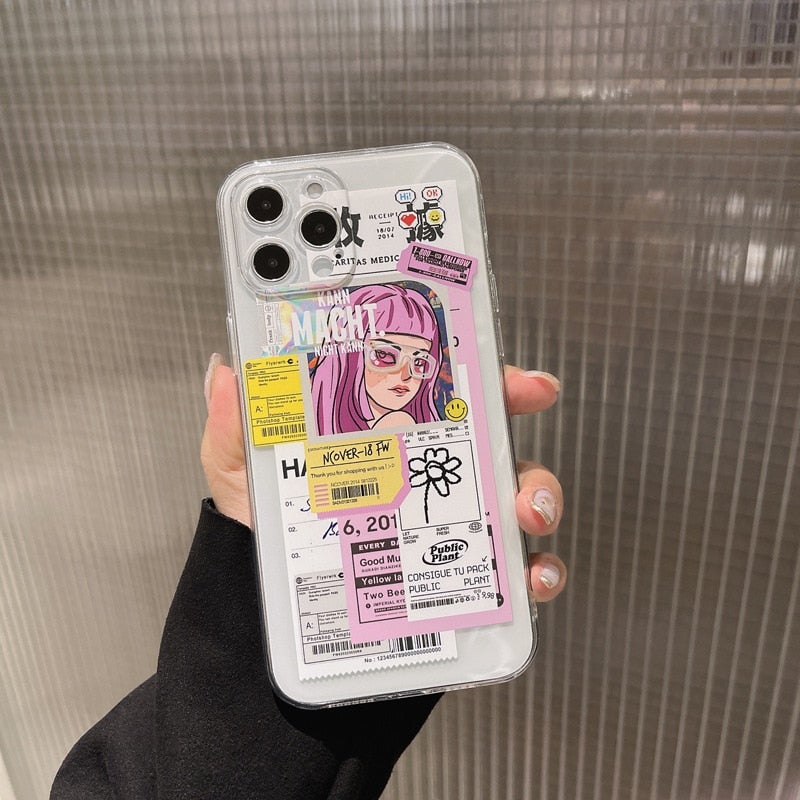 16- digits】 Japanese kawaii anime girls Classic Retro Antenna Phone Case  For Iphone 11 12 13 Pro Max X Xs Xr Shockproof Protector Cover | Lazada PH