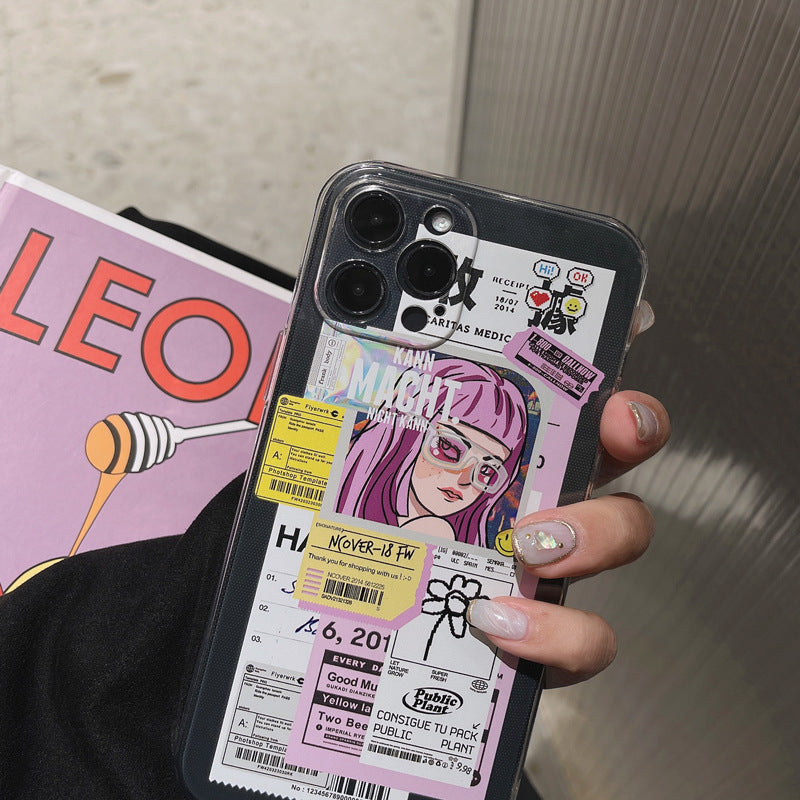 Art Retro Graffiti Girl Collage iPhone Case - Kawaiies - Adorable - Cute - Plushies - Plush - Kawaii