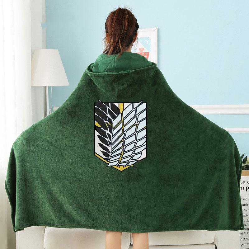 Attack on Titan Emerald Green Hoodie Blanket - Kawaiies - Adorable - Cute - Plushies - Plush - Kawaii