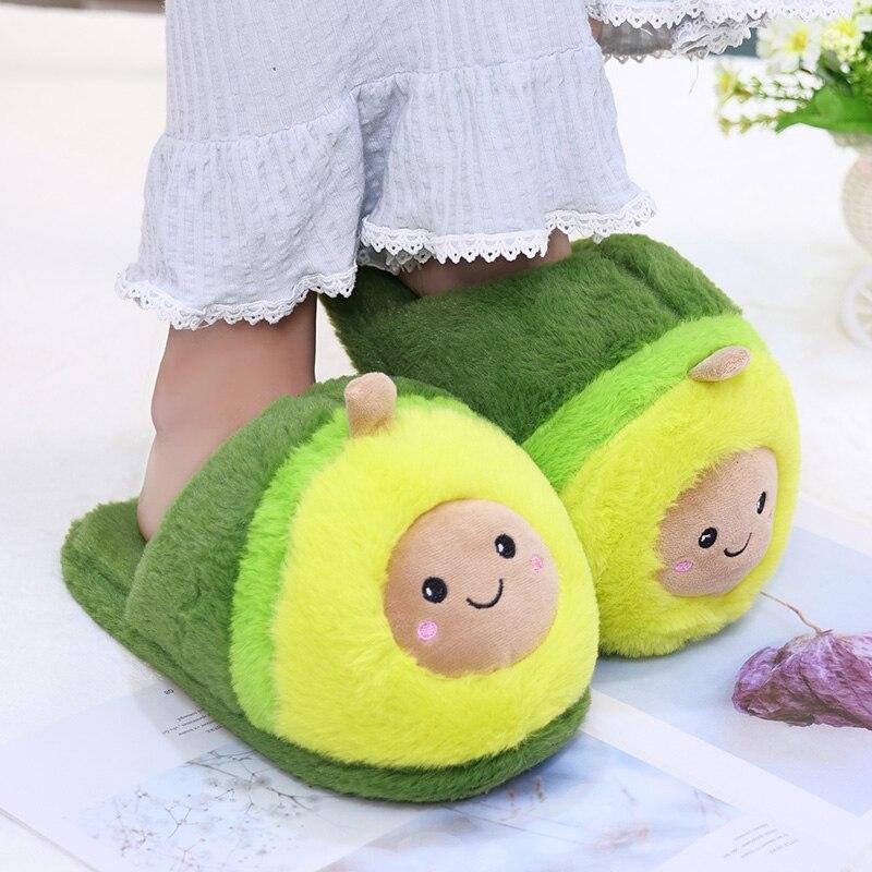 Avocado Plush Slippers - Kawaiies - Adorable - Cute - Plushies - Plush - Kawaii