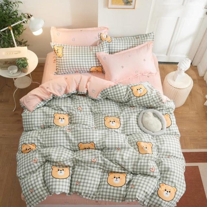 Cute Bear Print Bedding Set