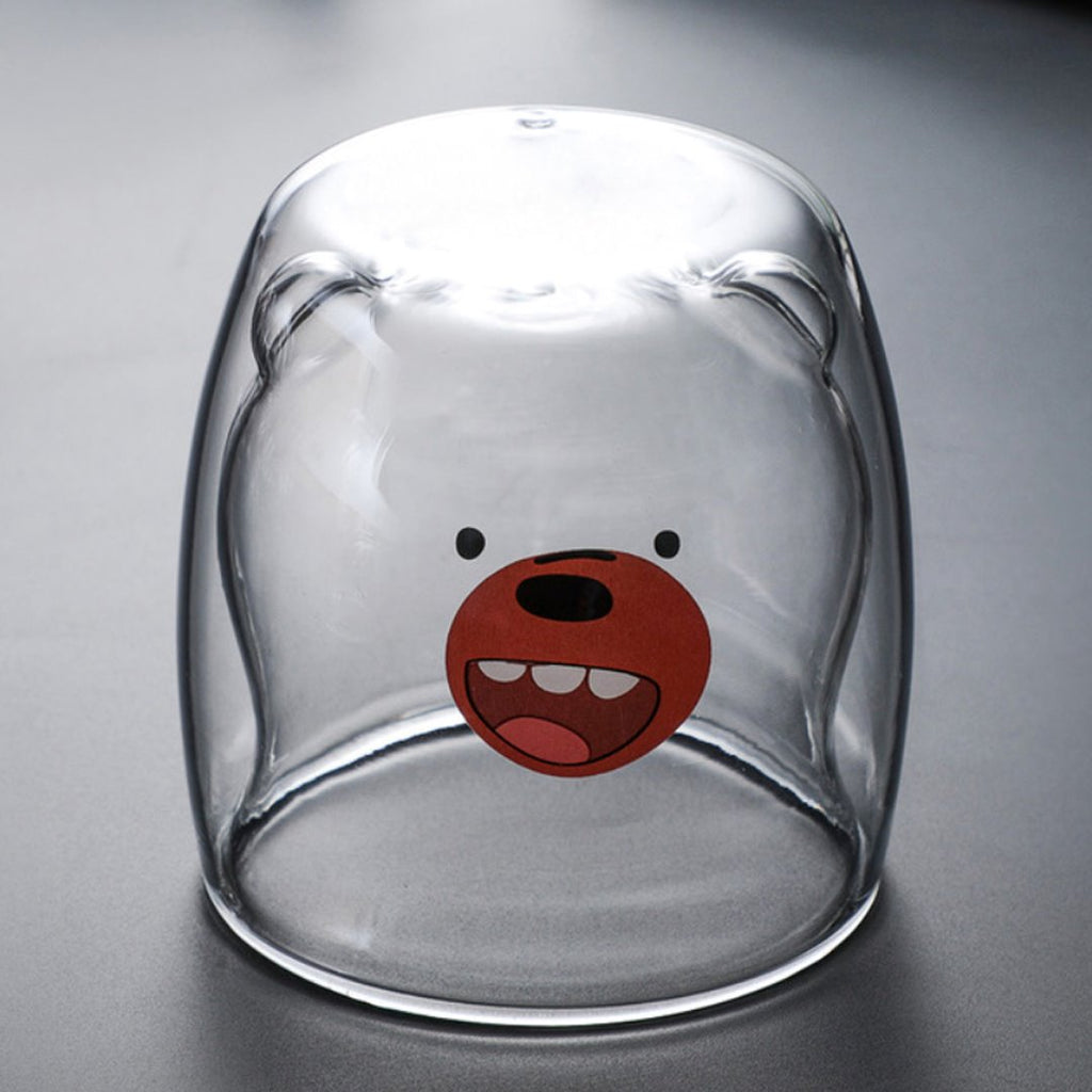 Bear Duck Panda Glass Cup | NEW - Kawaiies - Adorable - Cute - Plushies - Plush - Kawaii