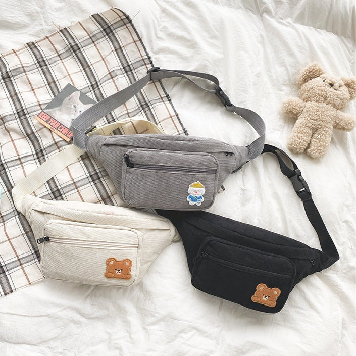 Beary Cute Corduroy Crossbody Bag - Kawaiies - Adorable - Cute - Plushies - Plush - Kawaii