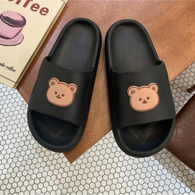 Cute Kawaii Korean Style Teddy Bear Thick Bathroom Slippers