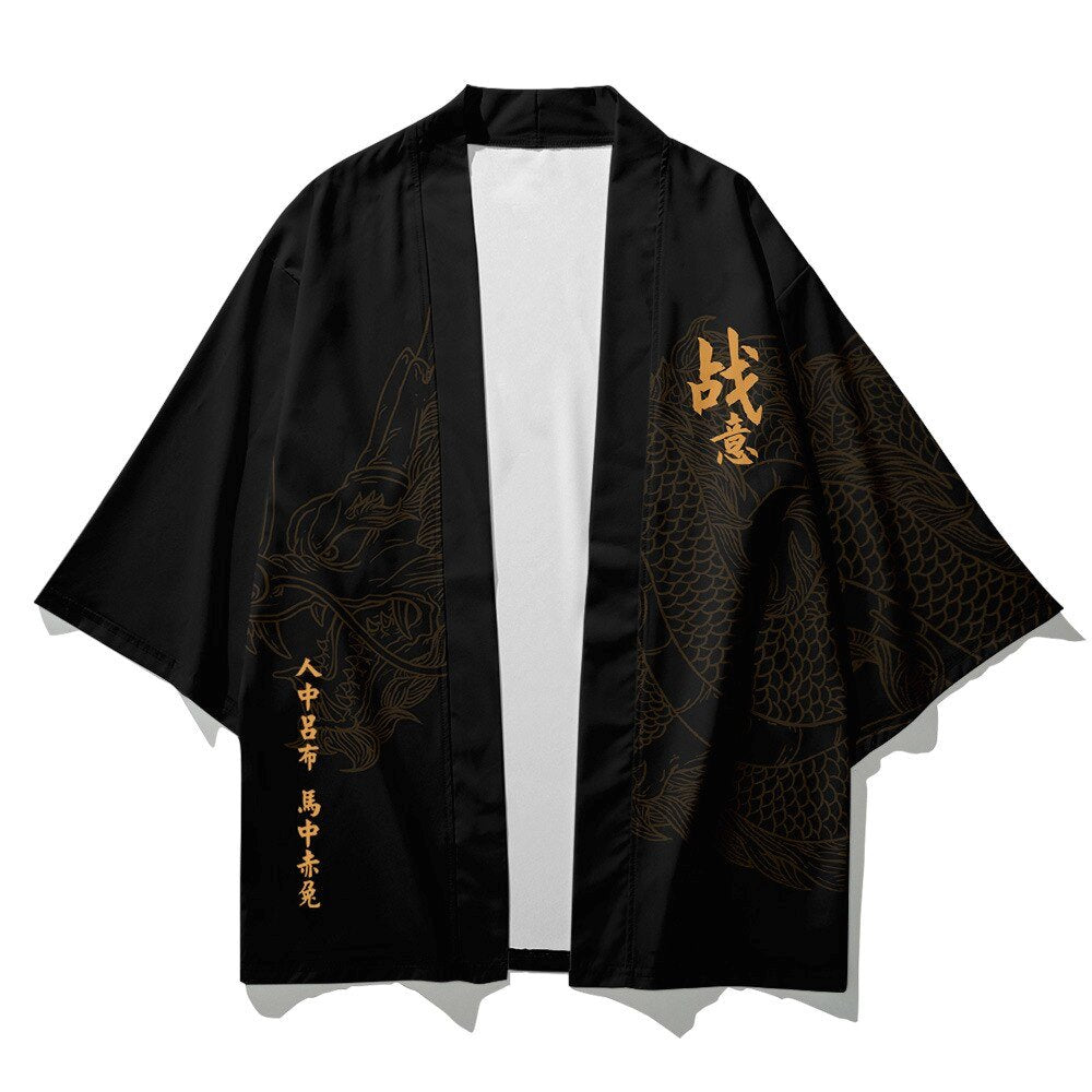 Apheafashion Black/Brown Male Kimono