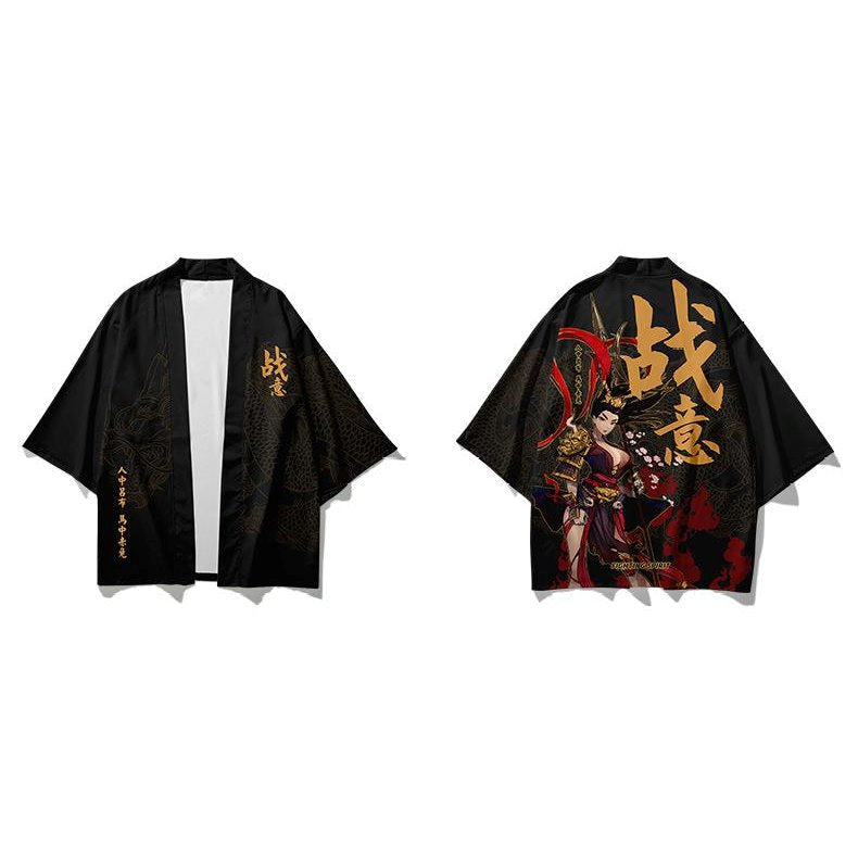 Japanese Collage Paint Black Men's Yukata Kimono Jacket – Kawaiies