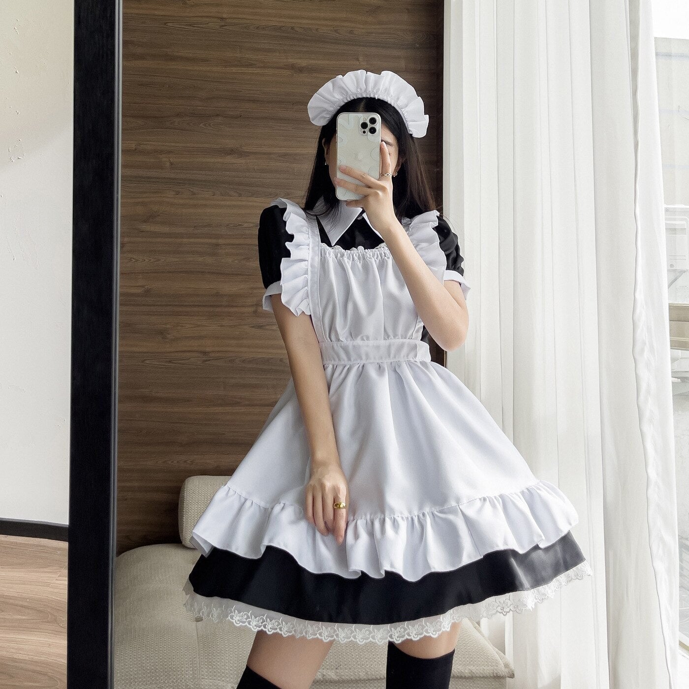 Black White Kawaii Lolita Maid Cosplay Women's Dress | NEW - Kawaiies - Adorable - Cute - Plushies - Plush - Kawaii