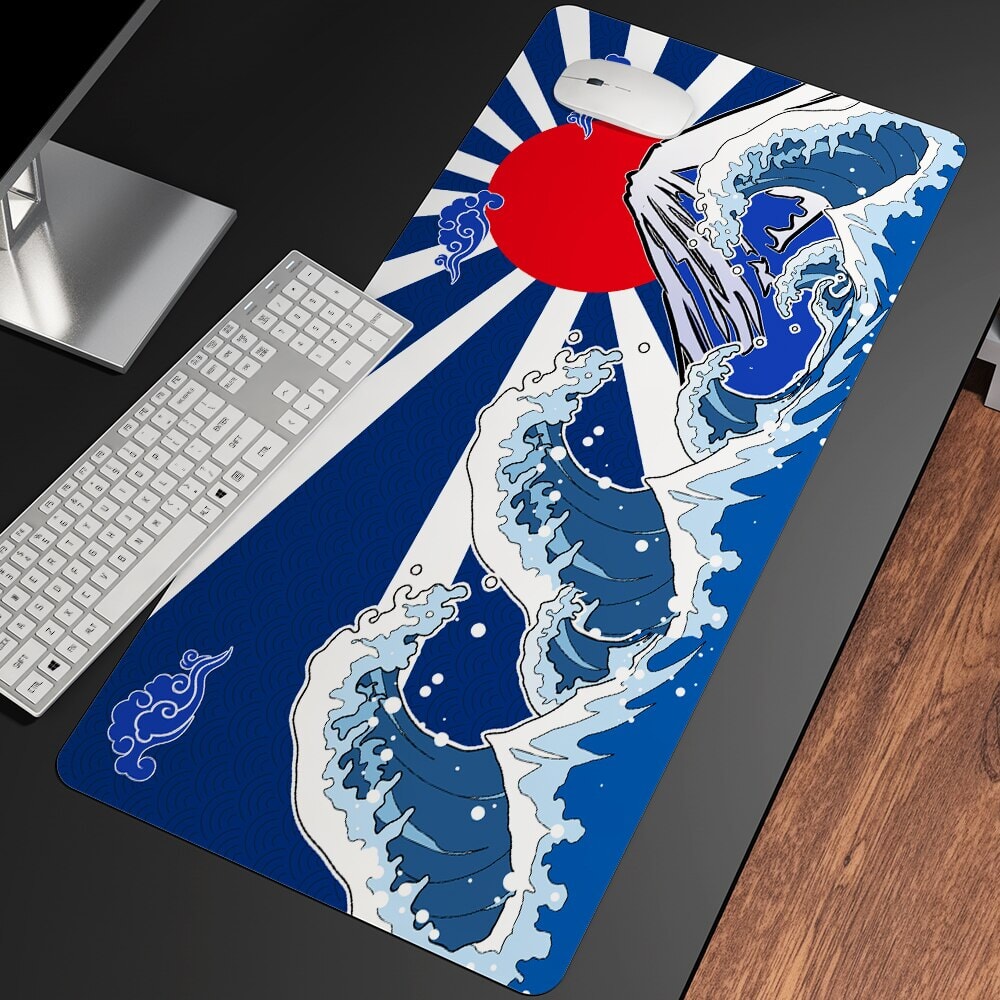 Blood Moon The Great Wave off Kanagawa Large Mouse Pad Collection - Kawaiies - Adorable - Cute - Plushies - Plush - Kawaii