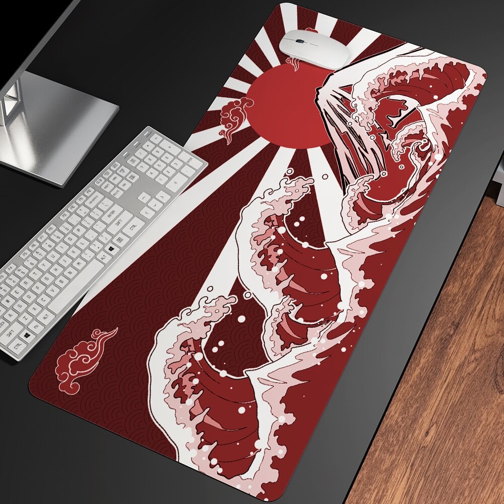 Blood Moon The Great Wave off Kanagawa Large Mouse Pad Collection - Kawaiies - Adorable - Cute - Plushies - Plush - Kawaii