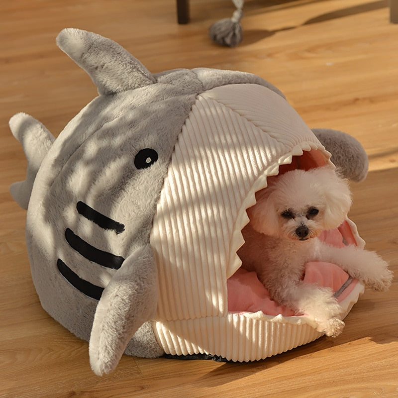 Blue Gray Shark Cat Dog Pet Bed House Hideout - Kawaiies - Adorable - Cute - Plushies - Plush - Kawaii