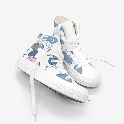 Blue Kawaii Cow Women's Sneakers Trainers - Kawaiies - Adorable - Cute - Plushies - Plush - Kawaii