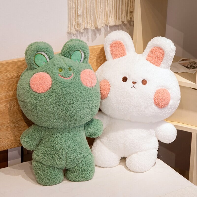 Blushing Frog and Rabbit Friends Plush - Kawaiies - Adorable - Cute - Plushies - Plush - Kawaii