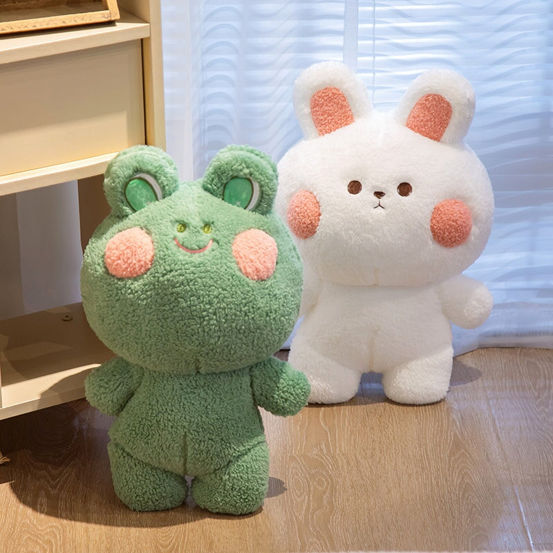 Blushing Frog and Rabbit Friends Plush - Kawaiies - Adorable - Cute - Plushies - Plush - Kawaii