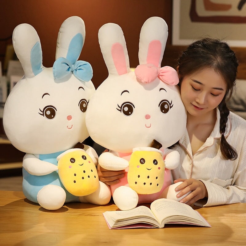 Boba Bunny Couple Plushies - Kawaiies - Adorable - Cute - Plushies - Plush - Kawaii