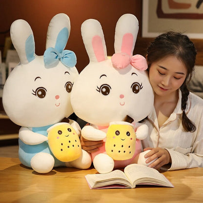 Boba Bunny Couple Plushies - Kawaiies - Adorable - Cute - Plushies - Plush - Kawaii