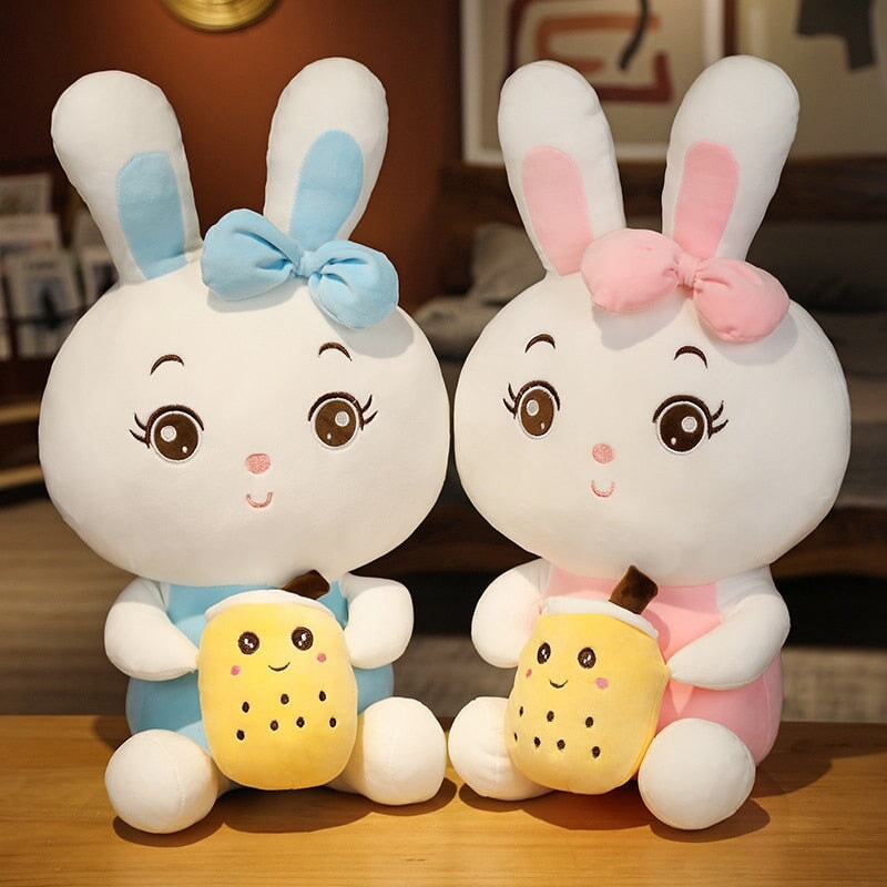 Boba Bunny Couple Plushies - Kawaiies - Adorable - Cute - Plushies - Plush - Kawaii