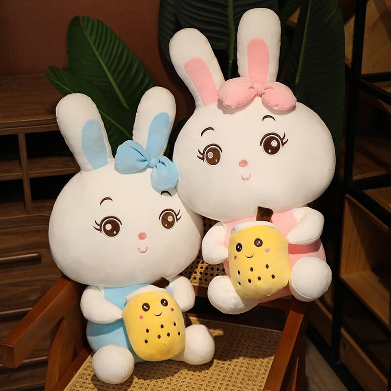 Boba Bunny Couple Plushies - Kawaiies - Adorable - Cute - Plushies - Plush - Kawaii
