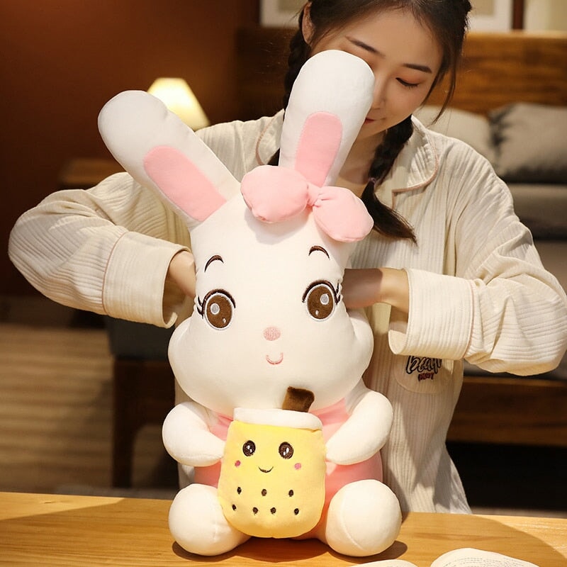 Boba Bunny Couple Plushies - Kawaiies - Adorable - Cute - Plushies - Plush - Kawaii