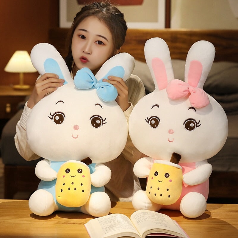 Boba Bunny Couple Plushies - Kawaiies - Adorable - Cute - Plushies - Plush - Kawaii