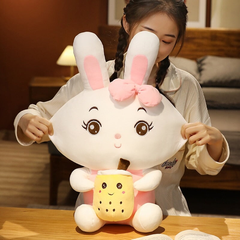 Boba Bunny Couple Plushies - Kawaiies - Adorable - Cute - Plushies - Plush - Kawaii