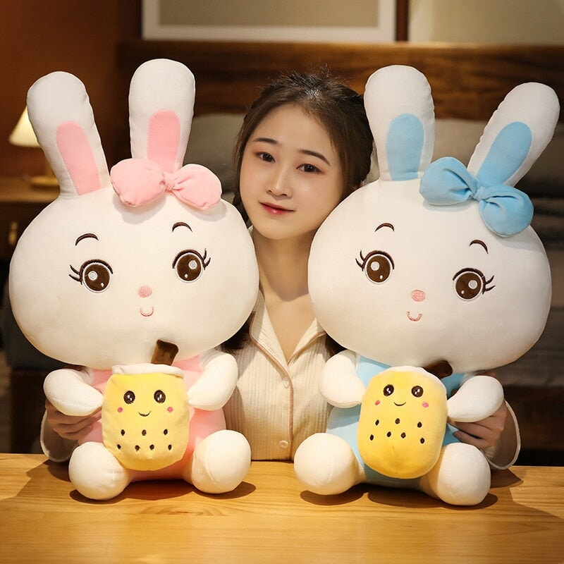 Boba Bunny Couple Plushies - Kawaiies - Adorable - Cute - Plushies - Plush - Kawaii