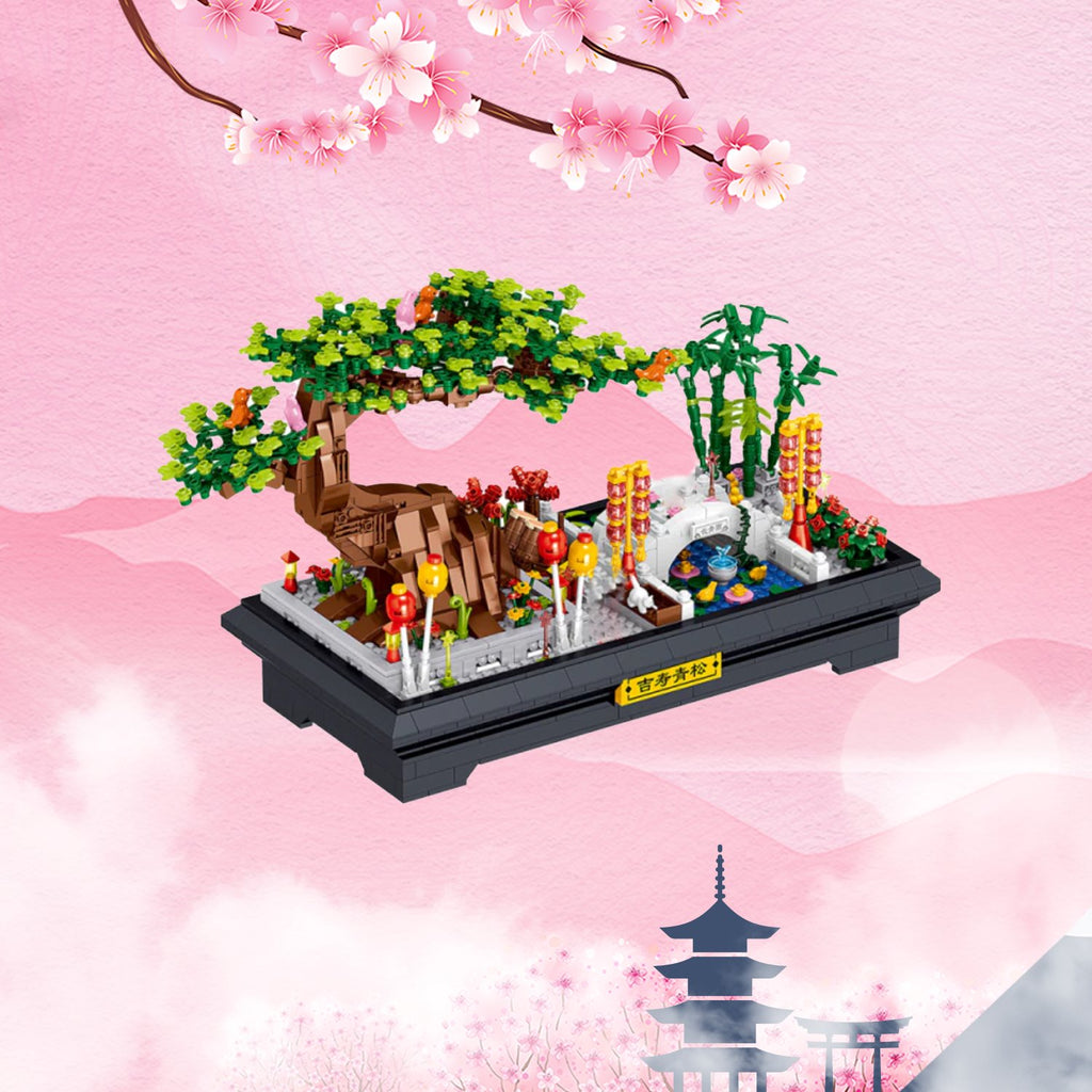 Bonsai Bamboo Tree Lake Scene Nano Building Set - Kawaiies - Adorable - Cute - Plushies - Plush - Kawaii