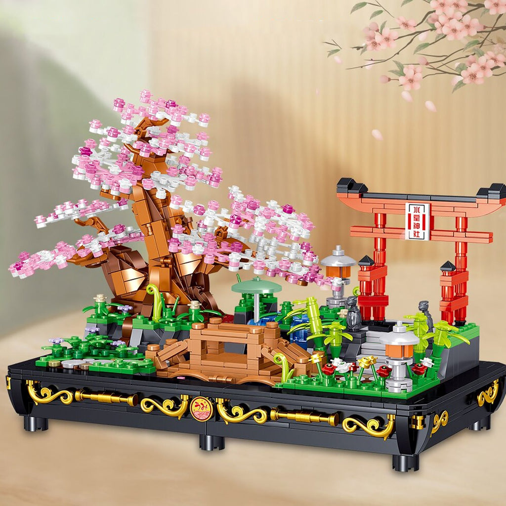 Bonsai Cherry Blossom Sakura Shrine Nano Building Sets - Kawaiies - Adorable - Cute - Plushies - Plush - Kawaii