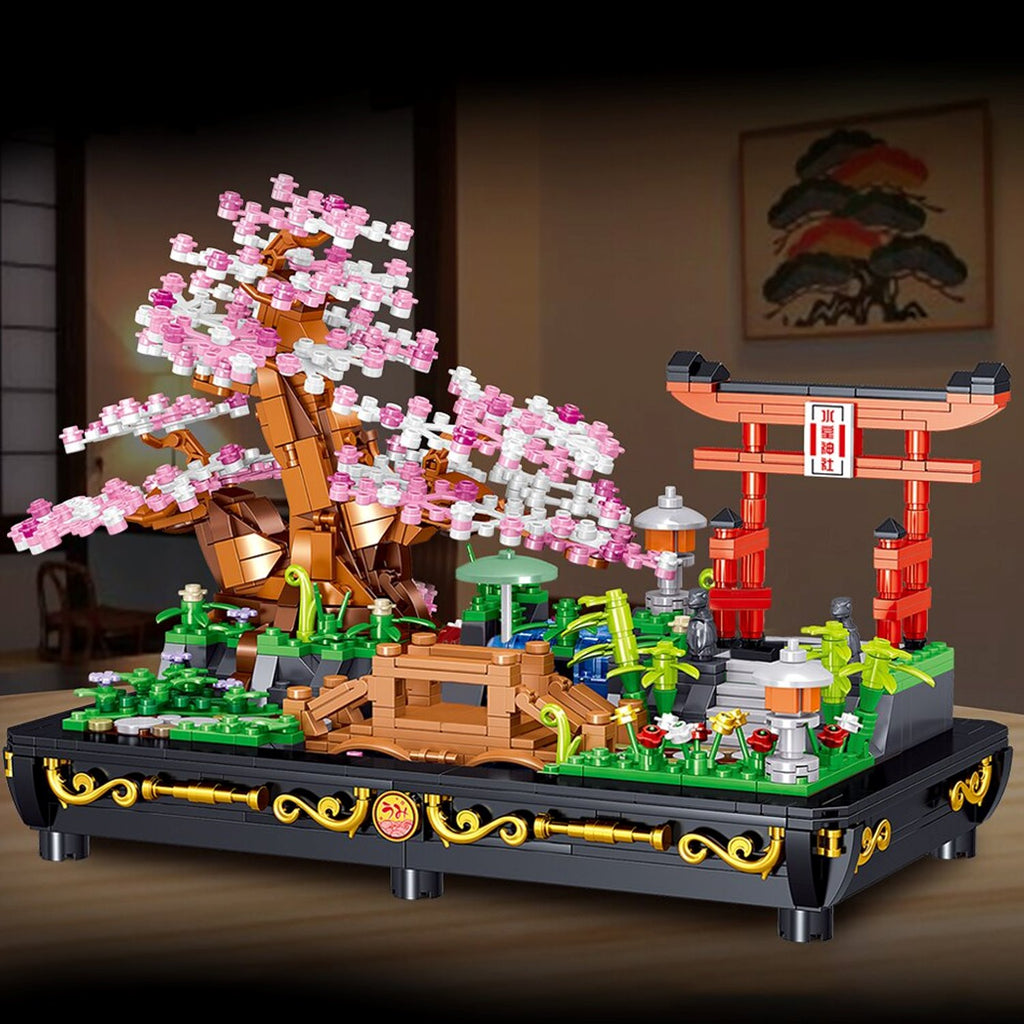 Bonsai Cherry Blossom Sakura Shrine Nano Building Sets - Kawaiies - Adorable - Cute - Plushies - Plush - Kawaii