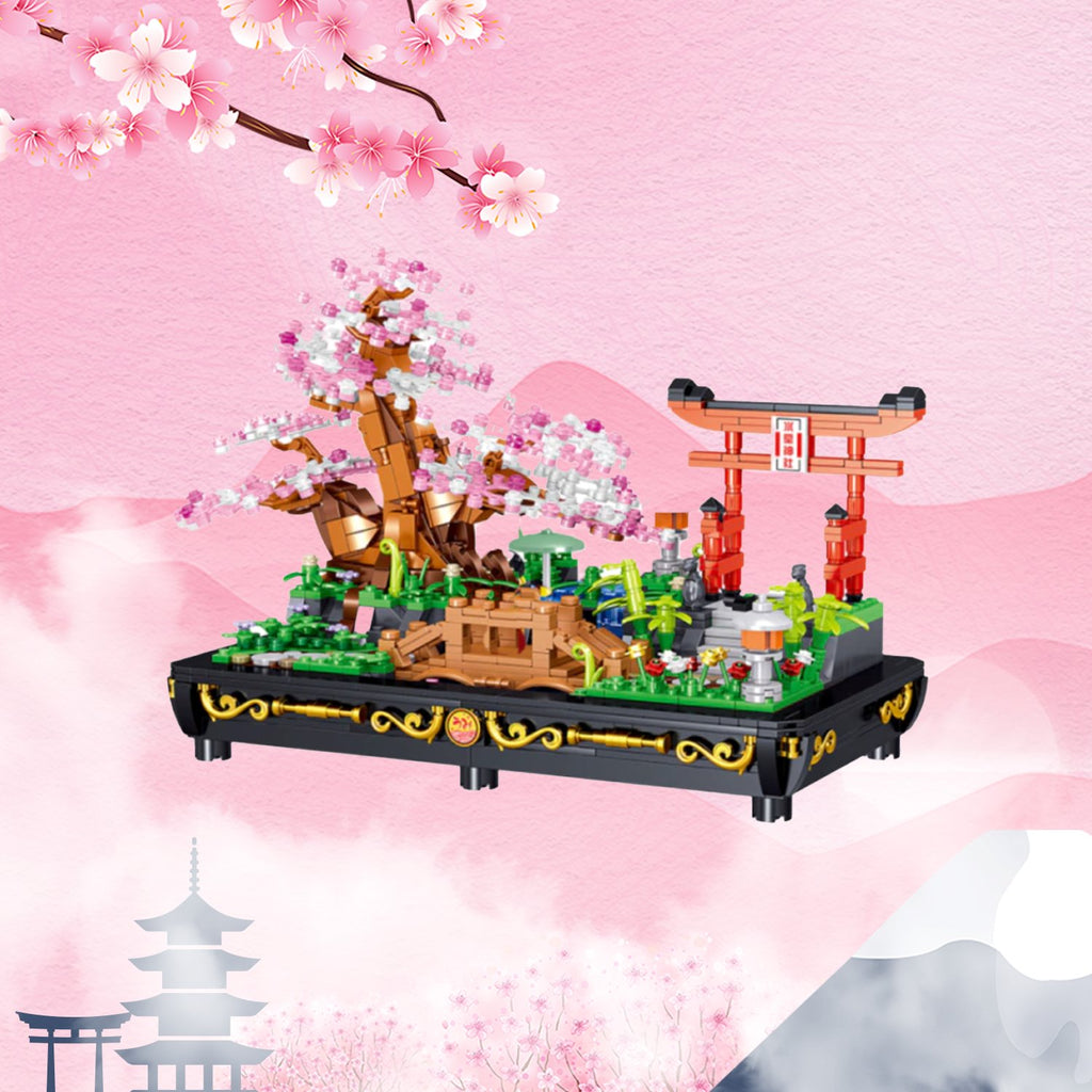 Bonsai Cherry Blossom Sakura Shrine Nano Building Sets - Kawaiies - Adorable - Cute - Plushies - Plush - Kawaii