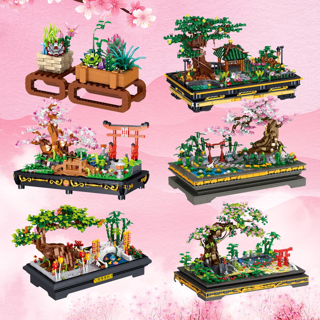 Bonsai Sakura Shrine Scenic Building Nano Sets Collection - Kawaiies - Adorable - Cute - Plushies - Plush - Kawaii