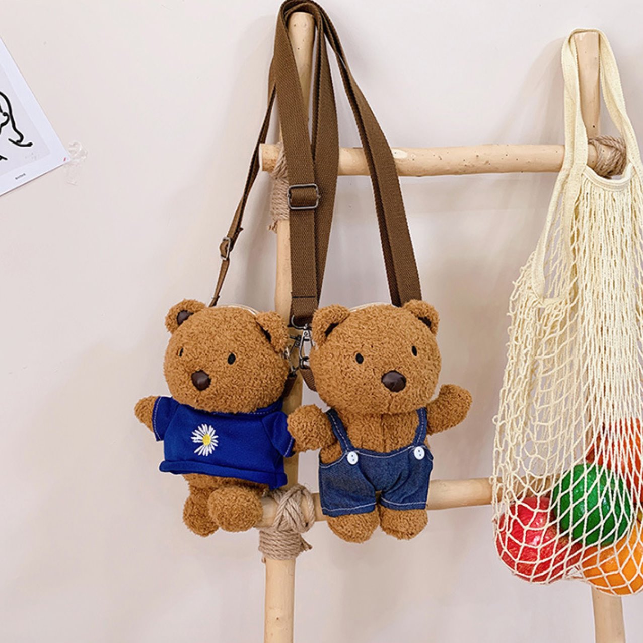 Shoulder Bag Cartoon Teddy Bear Coin Purse Plush Stuffed Animal Purse For  Women Girls | Fruugo BH