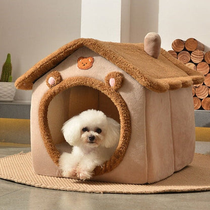 Brown Bear Soft Cat Dog Pet House Kennel - Kawaiies - Adorable - Cute - Plushies - Plush - Kawaii