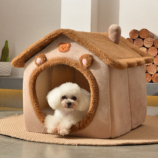 Brown Bear Soft Cat Dog Pet House Kennel - Kawaiies - Adorable - Cute - Plushies - Plush - Kawaii